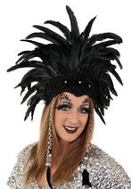 Grote Verentooi Zwart Burlesque Hoofdtooi Carnaval Rio De Ja, Ophalen of Verzenden