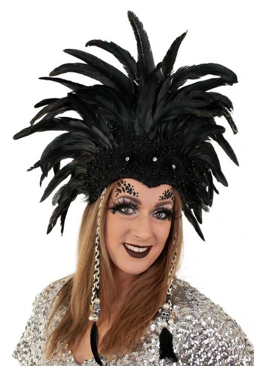 Grote Verentooi Zwart Burlesque Hoofdtooi Carnaval Rio De Ja, Kleding | Dames, Carnavalskleding en Feestkleding, Nieuw, Ophalen of Verzenden