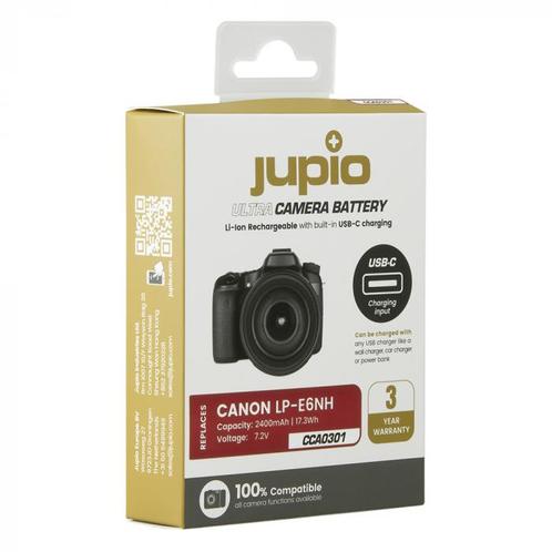 Jupio Accu Canon LP-E6NH Ultra C (CCA0301) USB-C Input, Audio, Tv en Foto, Fotografie | Accu's en Batterijen, Nieuw, Ophalen of Verzenden