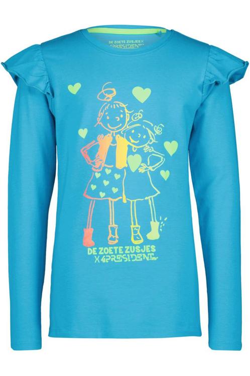 4PRESIDENT - Shirt Jane  De Zoete Zusjes Atomic Blue, Kinderen en Baby's, Kinderkleding | Overige, Meisje, Nieuw, Ophalen of Verzenden