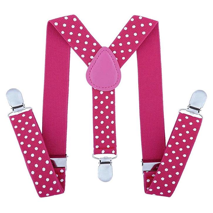 Fako Fashion - Kinder Bretels - Stippen - 65cm - Fuchsia, Kinderen en Baby's, Kinderkleding | Overige, Verzenden