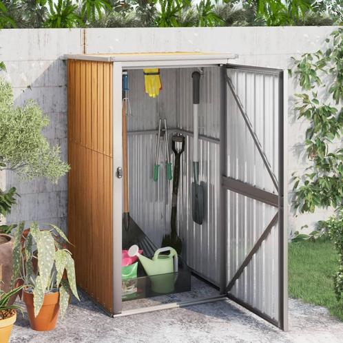 vidaXL Tuinschuur 88x89x161 cm gegalvaniseerd staal bruin, Tuin en Terras, Tuinhuizen, Nieuw, Verzenden
