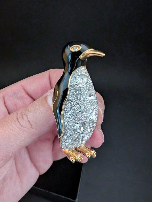 Statue, Swarovski broche pinguin groot - 5.5 cm - Métal,, Antiek en Kunst, Curiosa en Brocante