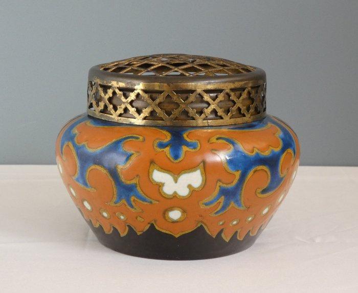 Plateelbakkerij Holland Gouda - Vaas - Rozensteker -, Antiek en Kunst, Kunst | Designobjecten