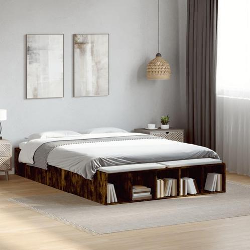 vidaXL Bedframe bewerkt hout gerookt eikenkleurig 120x200 cm, Huis en Inrichting, Slaapkamer | Bedden, Nieuw, Verzenden