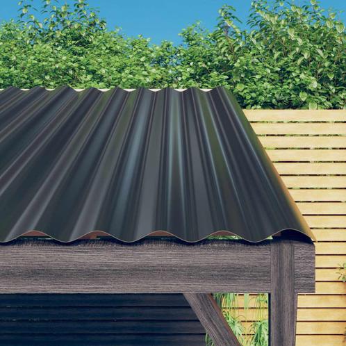 vidaXL Dakpanelen 12 st 100x36 cm gepoedercoat staal, Doe-het-zelf en Bouw, Dakpannen en Dakbedekking, Nieuw, Verzenden