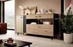 Dressoir Antraciet Eiken hotel chic - Ladekast industrieel, Verzenden, Nieuw, 25 tot 50 cm, 150 tot 200 cm