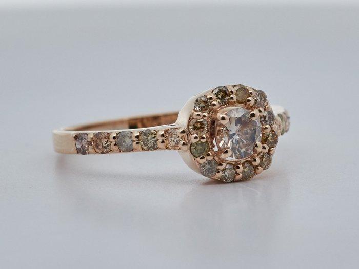 Zonder minimumprijs - Ring - 14 karaat Geel goud - 0.65ct., Handtassen en Accessoires, Ringen