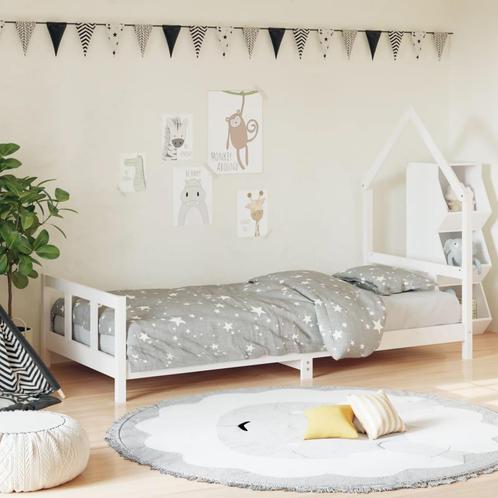 vidaXL Kinderbedframe 90x190 cm massief grenenhout wit, Kinderen en Baby's, Kinderkamer | Bedden, Nieuw, Verzenden