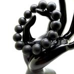 Bracelet de perles en ambre baltique en noir 16mm 33,5 g -