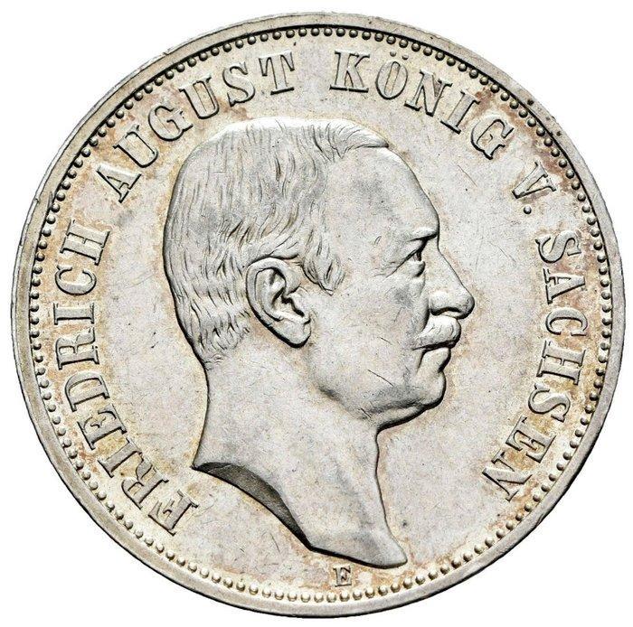 Duitsland, keizerrijk Friedrich August III. 3 Mark 1910, Postzegels en Munten, Munten | Europa | Niet-Euromunten