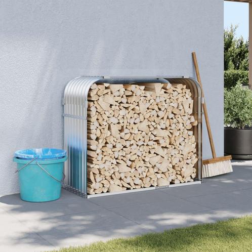 vidaXL Haardhoutopslag 120x45x100 cm gegalvaniseerd staal, Tuin en Terras, Brandhout, Verzenden