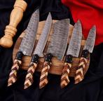 Keukenmes - Rood hout, olijfhout, met de hand gemaakt staal