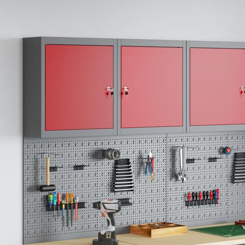 vidaXL Gereedschapskast Muurbevestigd Rood 50x20x55 cm Staal, Doe-het-zelf en Bouw, Gereedschapskisten, Nieuw, Verzenden