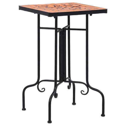 vidaXL Bijzettafel mozaïek keramiek terracottakleurig, Tuin en Terras, Bloembakken en Plantenbakken, Nieuw, Verzenden
