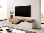 Meubella | TV-Meubel wit eiken 160x35x46 staand, Huis en Inrichting, Kasten |Televisiemeubels, Overige materialen, Verzenden, 150 tot 200 cm