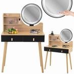 Kaptafel met LED spiegel - make up tafel - 2 lades - hout..., Huis en Inrichting, Tafels | Kaptafels, Ophalen of Verzenden, Nieuw