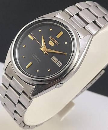 Seiko - Automatic Day Date Black - Sans Prix de Réserve -