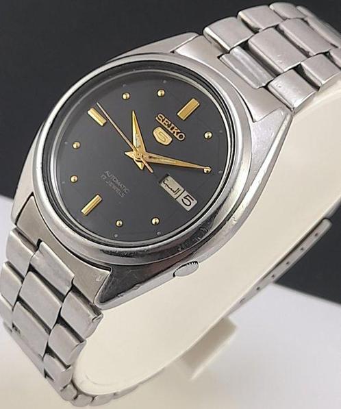 Seiko - Automatic Day Date Black - Sans Prix de Réserve -, Handtassen en Accessoires, Horloges | Antiek