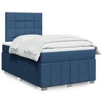 vidaXL Boxspring met matras stof blauw 120x200 cm, Verzenden, Nieuw