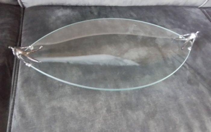 Kom - Glas, Verzilverd - Corry Ammerlaan schaal, Antiek en Kunst, Antiek | Meubels | Stoelen en Sofa's