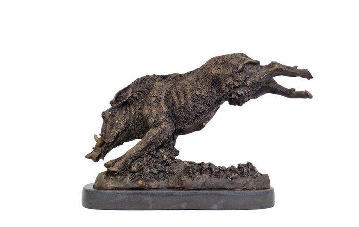 Beeldje - Wild varken everzwijn - Brons, Marmer, Antiek en Kunst, Curiosa en Brocante