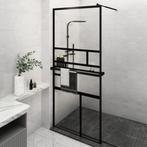 vidaXL Paroi de douche avec étagère Noir 100x195cm Verre, Verzenden, Neuf