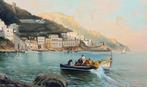 F. Serra (XX) - Pescatori ad Amalfi, Antiek en Kunst, Kunst | Schilderijen | Klassiek