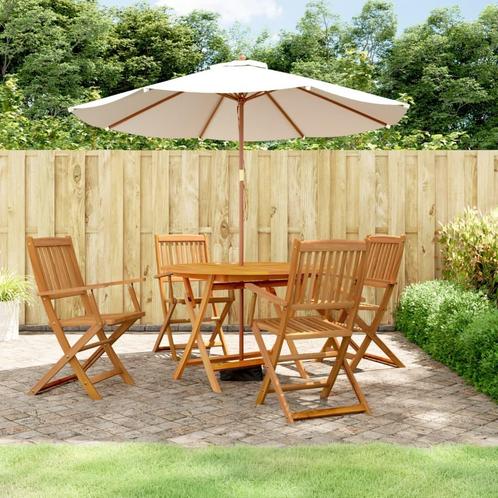 vidaXL 5-delige Eethoek massief acaciahout, Tuin en Terras, Tuinsets en Loungesets, Nieuw, Verzenden