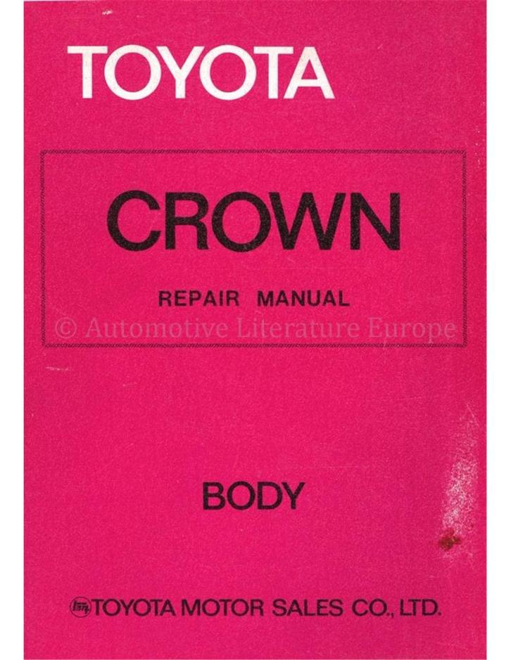 1975 TOYOTA CROWN CARROSSERIE WERKPLAATSHANDBOEK ENGELS, Auto diversen, Handleidingen en Instructieboekjes