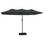 Grote Parasol Antraciet | OP = OP | LED & Dubbel Dak, Tuin en Terras, Parasols, Verzenden, Nieuw, 2 tot 3 meter, Zweefparasol