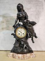 Pendule de cheminée - L & F Moreau - Albâtre, Bronze -, Antiek en Kunst