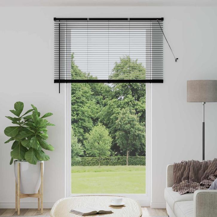 vidaXL Venetiaan Blind Verstelbaar Zwart 213 x 130 cm PVC, Maison & Meubles, Ameublement | Rideaux & Stores à lamelles, Envoi