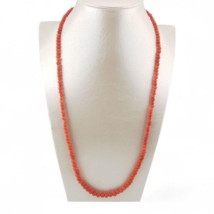 Koraal - Zilver - Halsketting - Italiaanse ambacht, Antiek en Kunst, Curiosa en Brocante