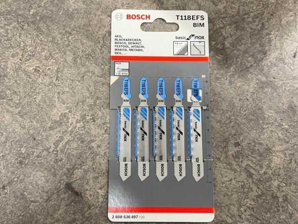 Veiling - 10x Bosch decoupeerzaagblad T118EFS 5-pack Basic f, Bricolage & Construction, Outillage | Pièces de machine & Accessoires