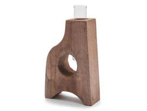 Decoratief wooden flowerholder met1 reageerbuis 12*5*19cm, Hobby en Vrije tijd, Knutselen, Nieuw