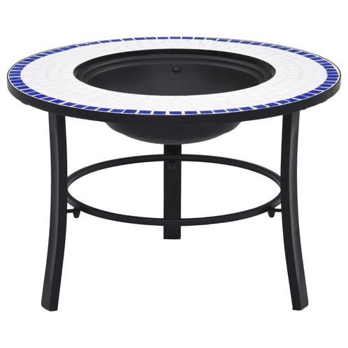 vidaXL Vuurschaal mozaïek 68 cm keramiek blauw en wit, Huis en Inrichting, Haarden, Nieuw, Verzenden