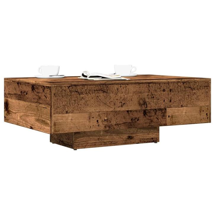 vidaXL Salontafel 85x55x31 cm bewerkt hout oud houtkleurig, Huis en Inrichting, Tafels | Salontafels, Nieuw, Verzenden