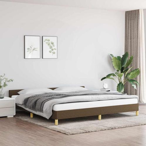 vidaXL Bedframe zonder matras stof donkerbruin 200x200 cm, Huis en Inrichting, Slaapkamer | Bedden, Nieuw, Verzenden