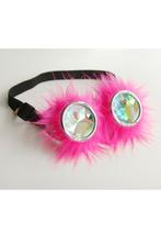 Goggles Steampunk Bril Roze Bont Montuur Caleidoscoop Glazen, Vêtements | Femmes, Ophalen of Verzenden