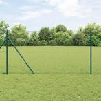 vidaXL Hek met Palen Groen 1 x 10 m PVC-gecoat staal, Tuin en Terras, Verzenden, Nieuw