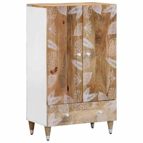 vidaXL Hoge kast 60x33,5x100 cm massief mangohout, Huis en Inrichting, Woonaccessoires | Cd- en Dvd-rekken, Nieuw, Verzenden