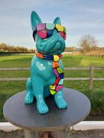 Statue, hand painted dog with sunglasses in diverse color -