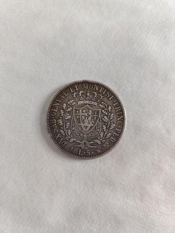 Italië, Koninkrijk Sardinië Carlo Felice. 5 Lire 1830