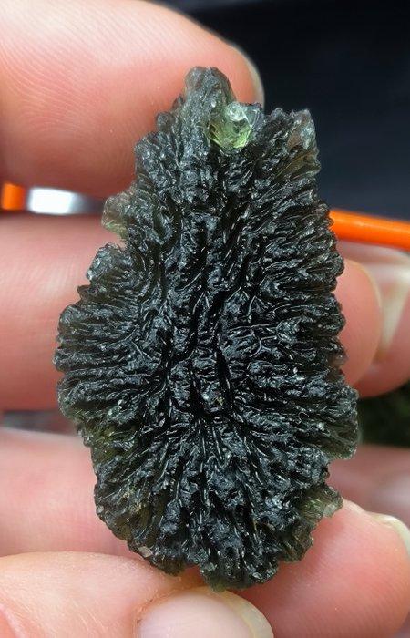 Moldavite - de Nesm, Bohême du Sud - Hauteur : 46 mm -, Verzamelen, Mineralen en Fossielen