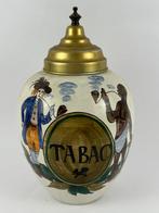 Pot à tabac - Laiton, Faïence