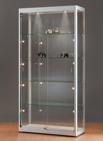 *TIP*  Luxe vitrinekast hoog aluminium 100 cm met verstelba, Ophalen of Verzenden