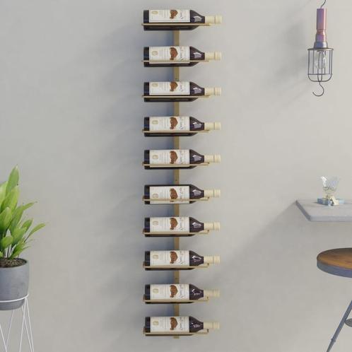 vidaXL Casier à vin mural pour 10 bouteilles Doré Fer, Maison & Meubles, Accessoires pour la Maison | Porte-bouteilles, Neuf, Envoi