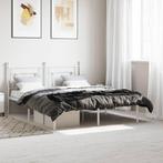 vidaXL Cadre de lit métal avec tête de lit blanc 160x200, Neuf, Verzenden