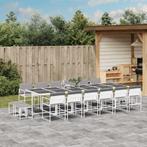 vidaXL 17-delige Tuinset met kussens textileen wit, Tuin en Terras, Tuinsets en Loungesets, Verzenden, Nieuw, Tuinset